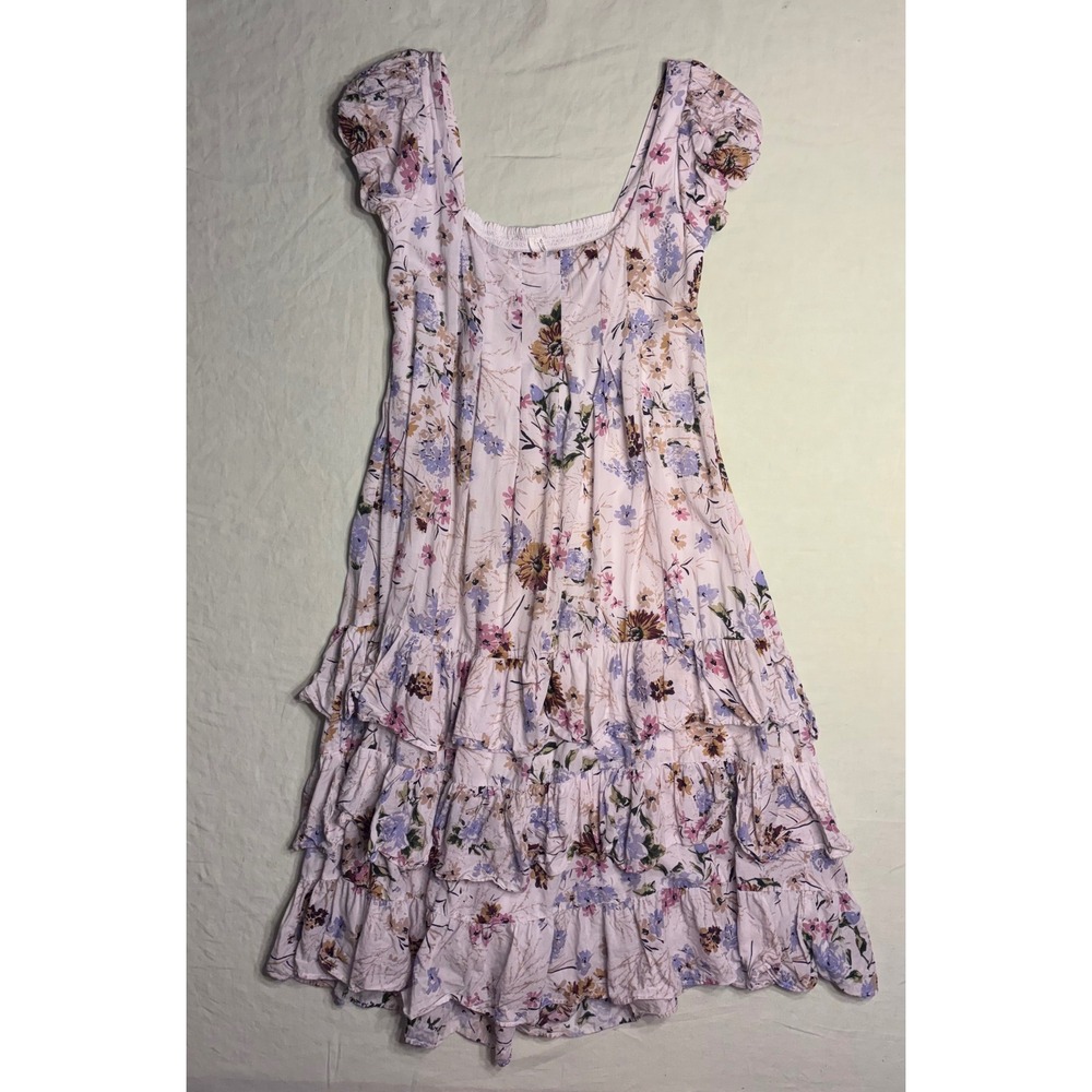 Anthropologie Floral Tiered Cap-Sleeve Midi Dress - SIZE XS Petite - Picture 2 of 16